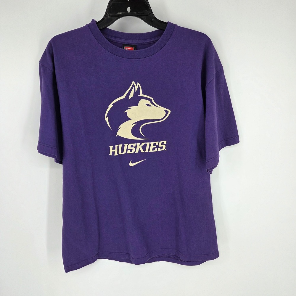 Nike Team Washington Huskies Mens Medium Purple Short Sleeve Graphic T-Shirt USA